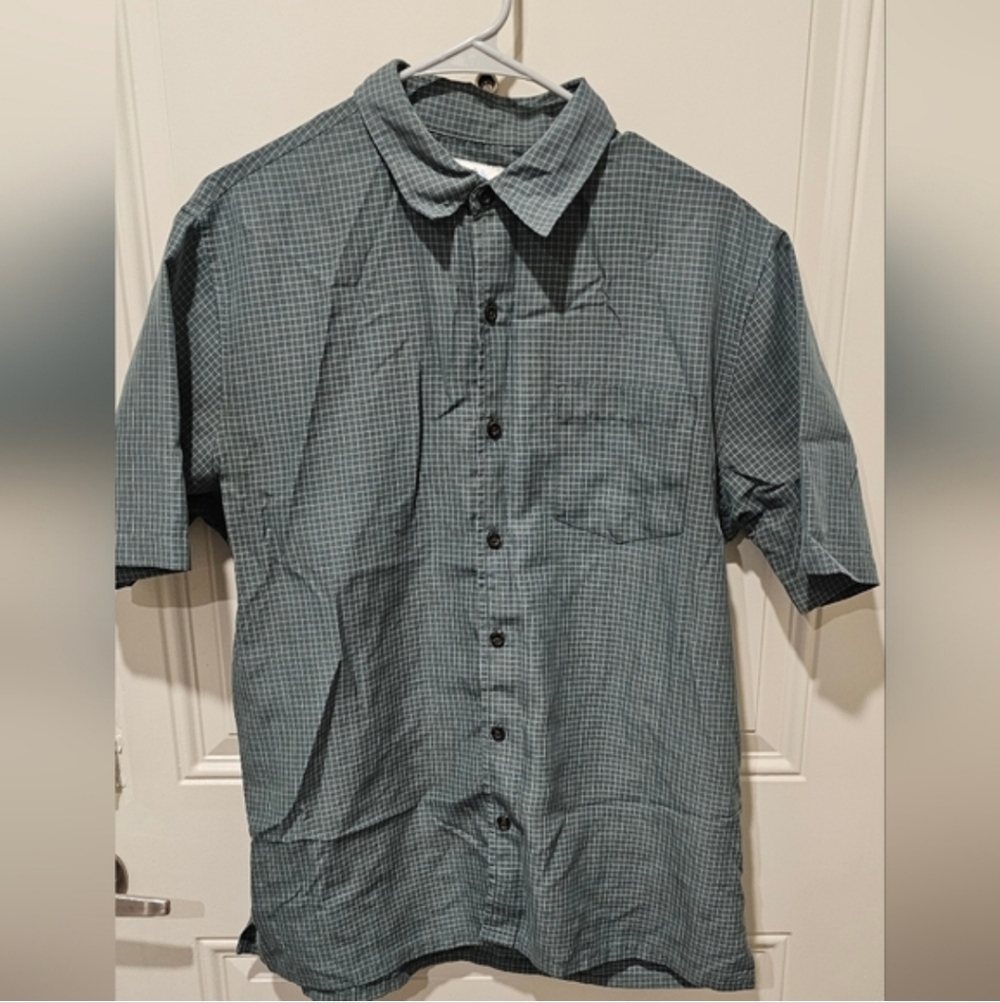 Croft & Barrow Men's Teal Checkered Button Down Shirt